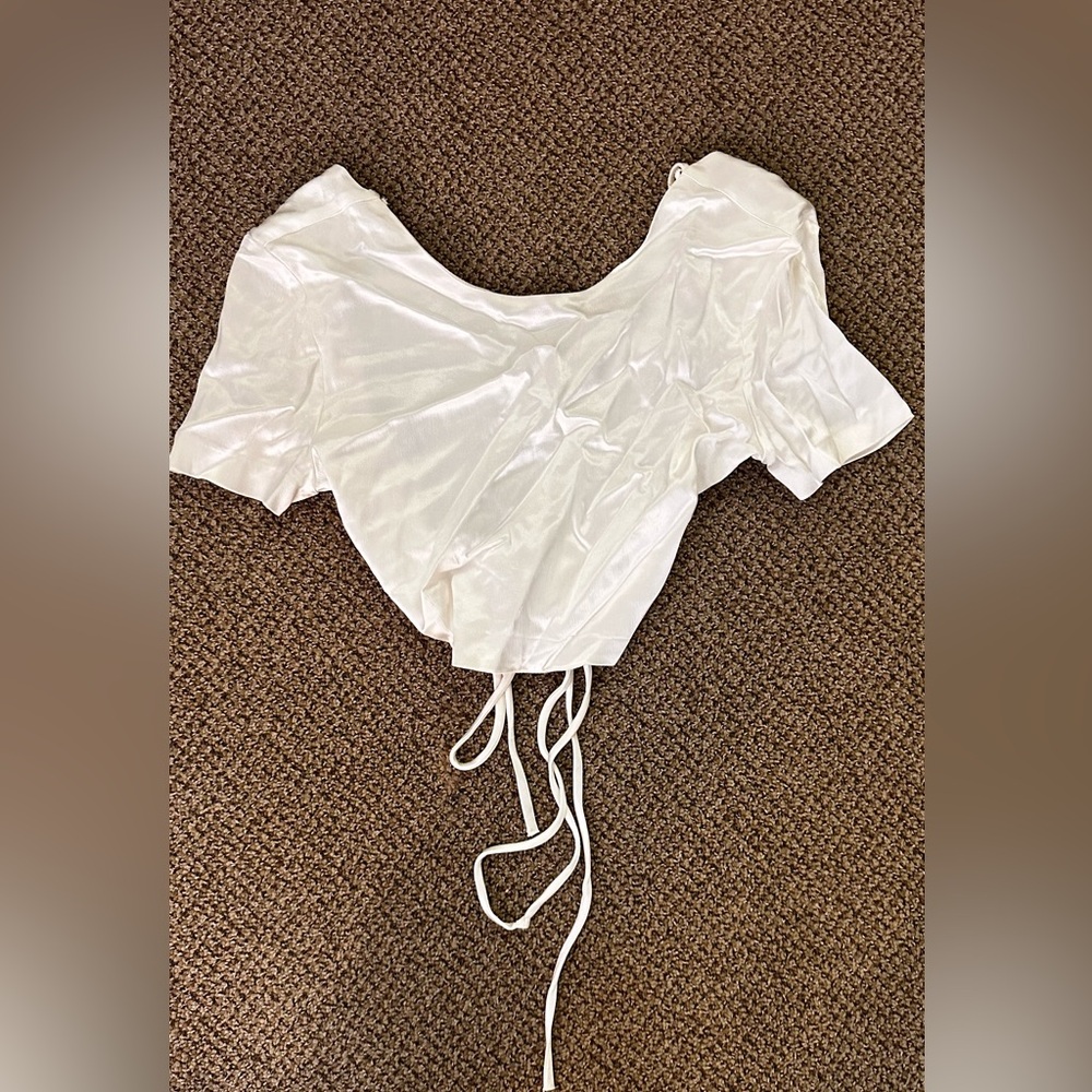 Zara cropped white top with ties. Rarely worn